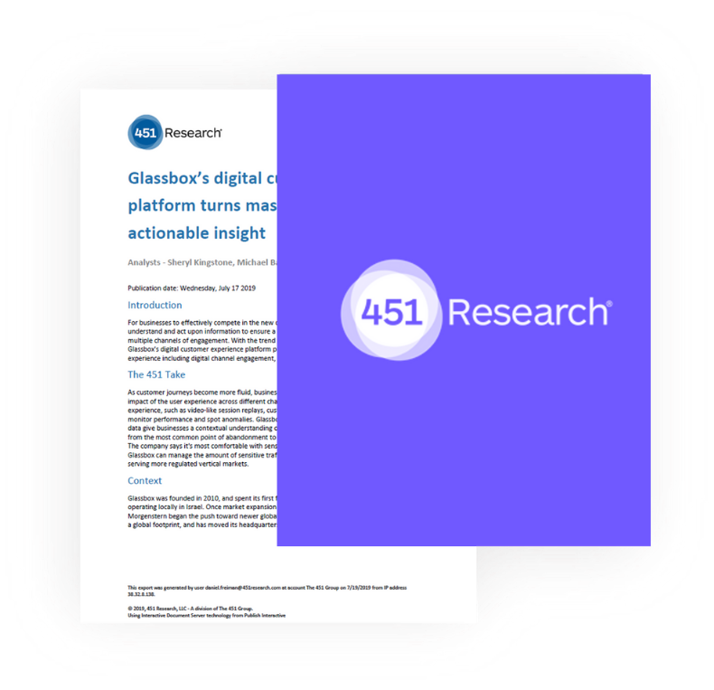 Analyst Report 451 Research on the Benefits of Glassbox